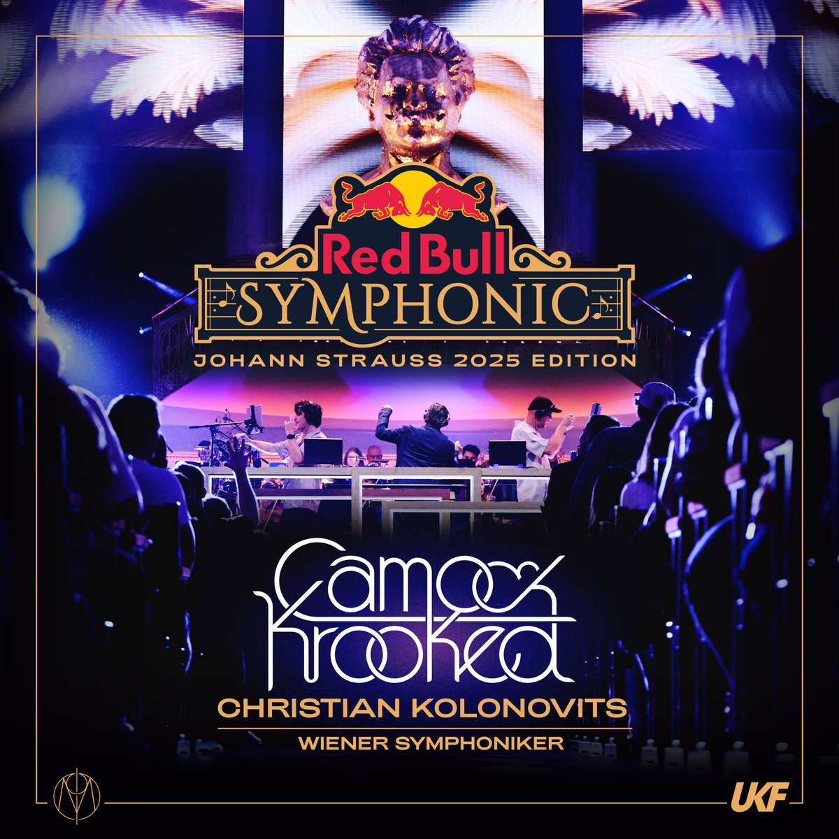UKF's tweet image. Maybe it&apos;s time we dropped the album? 🧐

We&apos;ve been overwhelmed by your reactions to @CamoKrooked&apos;s Red Bull Symphonic - Johann Strauss 2025 Edition and are excited to announce the full album is dropping this Friday! 🎻

Pre-save here: listen.ukf.com/camo-krooked-r…