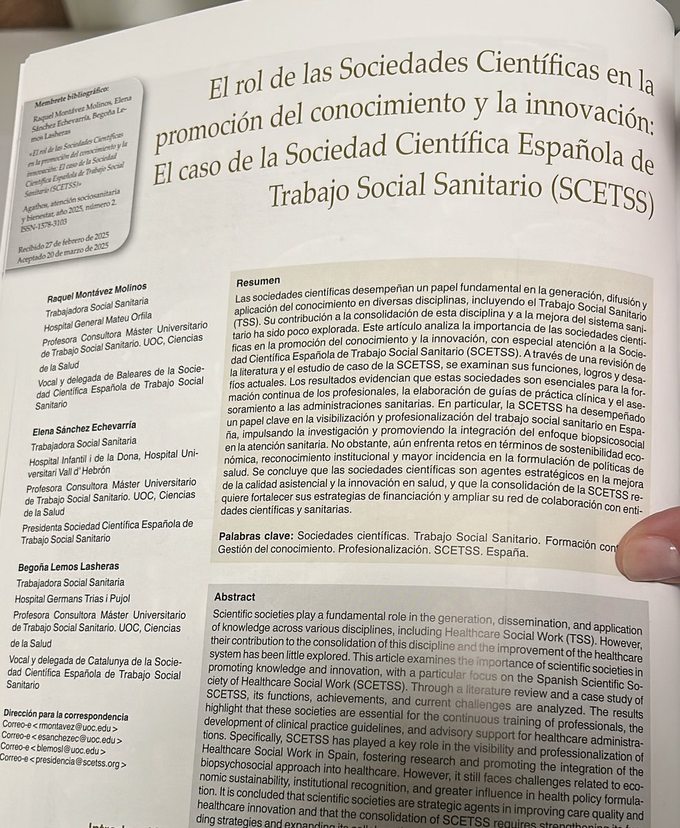 Elenasc20's tweet photo. Qué es una sociedad científica? os invito a leer el artículo publicado recientemente en la revista Agathos @SocialScetss @MontavezRaquel @begolemos https://t.co/m0VQfzGvHo