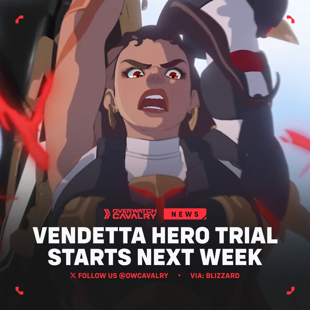 Get Ready to play Vendetta in #Overwatch2 🐺

While her role has not been confirmed yet, this sword-wielding hero will have her Hero Trial start next week. What abilities are you expecting based on the trailer?

🗓️ Trial Dates: Nov 26 - Dec 01