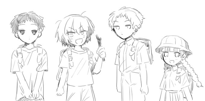 hourlyfuyu's tweet image. with tsugino, maeno and natsu