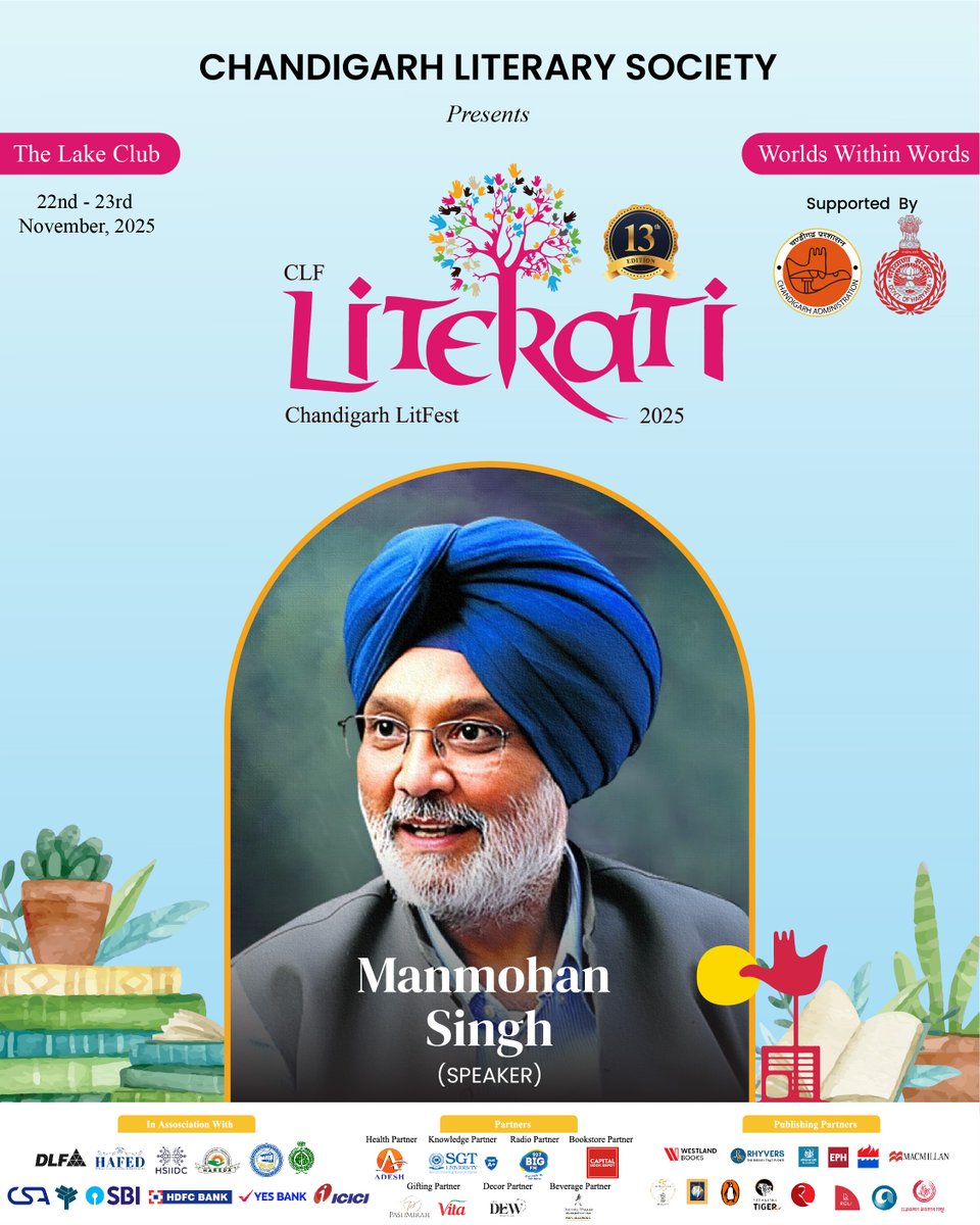 Literati_fest's tweet image. Introducing Manmohan Singh, a celebrated literary voice known for his thoughtful, reflective and impactful contribution to Hindi literature.
Join us at CLF Literati 2025 as he shares his creative journey, insights and poetic vision. ✨
#CLFLiterati2025 #ManmohanSingh #HindiPoetry