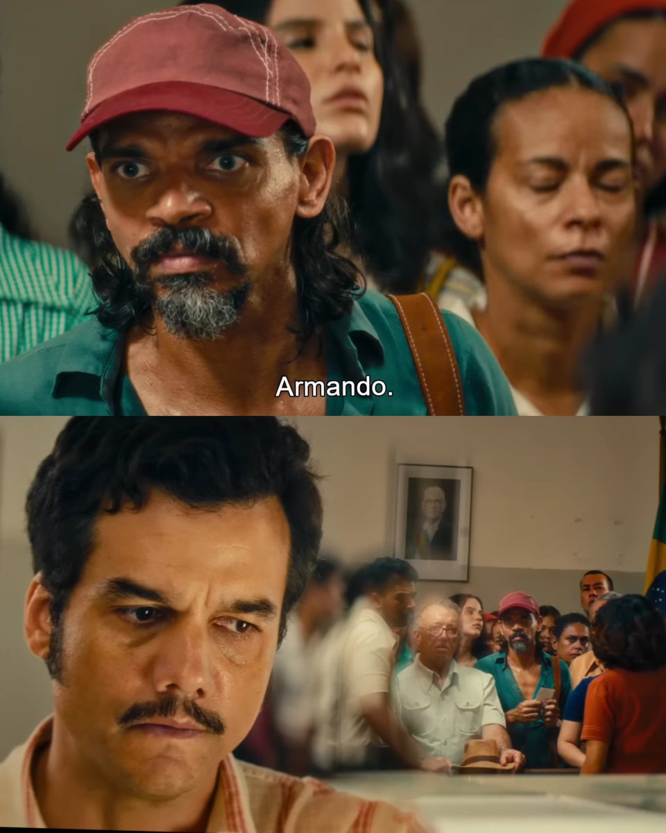 carne_moida18's tweet image. Já se passou semanas que assisti &quot;O Agente Secreto&quot; e a atuação de Kaiony Venâncio (Vilmar) não sai da minha cabeça. O cara está assustador no filme, e olha que ele teve poucos minutos de tela e conseguiu roubar todos os minutos pra si.

Essa cena aqui é de tirar o fôlego.