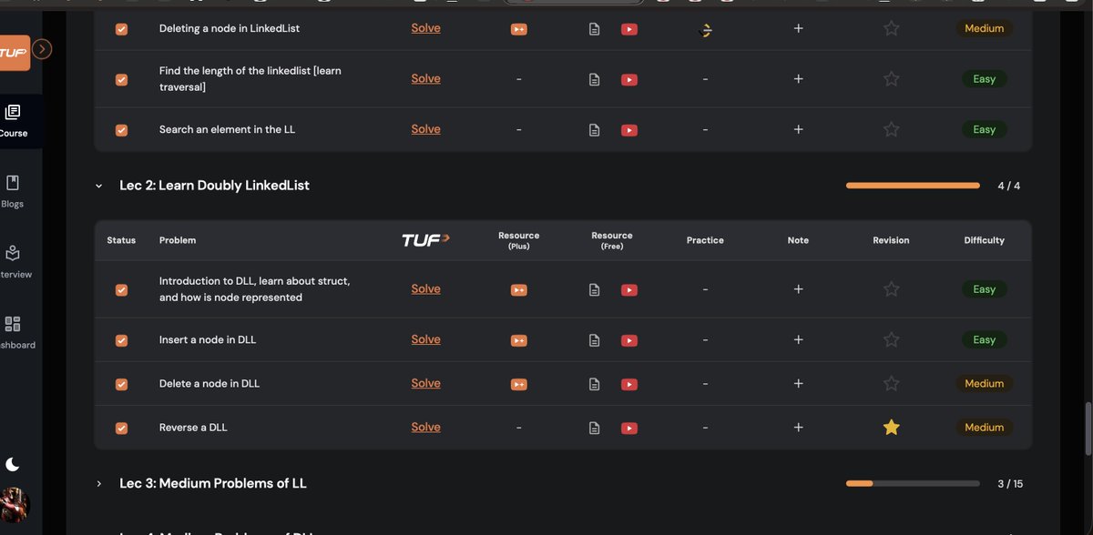 hussaincode's tweet image. Day28 of #TUFWinterArc

Completed all the doubly  linkedlist questions.

#TUFWinterArc #Striver #DSA #LinkedList #TUF+