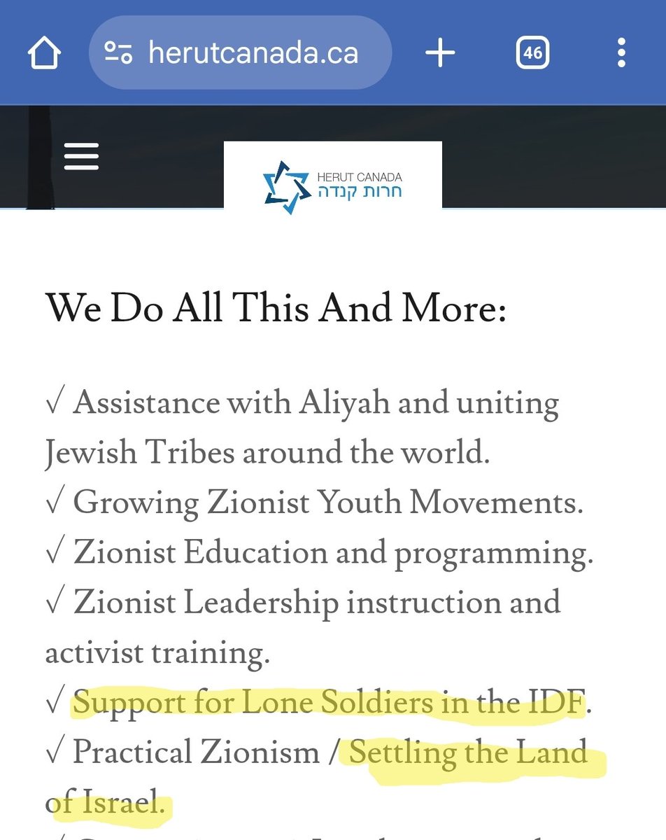 <a href="/hollyanndoan/">Holly Doan</a> <a href="/CanRevAgency/">Canada Revenue Agency</a> <a href="/CIJAinfo/">CIJA</a> <a href="/bnaibrithcanada/">B'nai Brith Canada</a> Yes, charities can't spend donor funds on illegal settlements that violate Canadian policy. Bragging openly about doing this forces CRA to act.