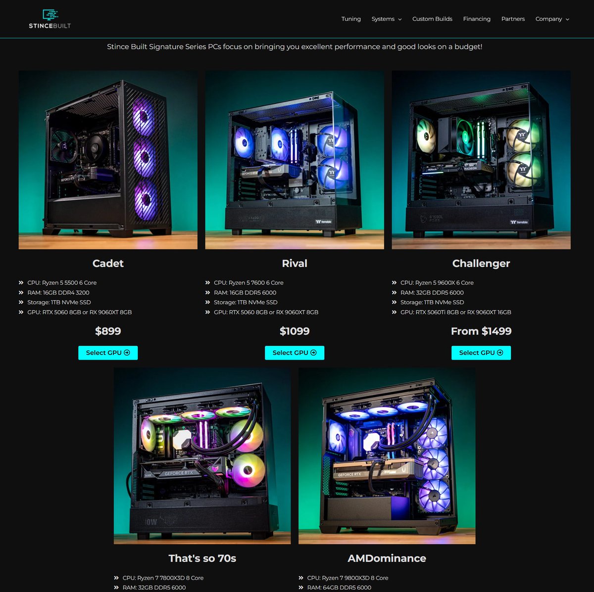 StinceBuilt's tweet image. Hello Fam! No stream today, our team is updating our Signature Systems Page along with preparing the website for our Black Friday Deals!

Take a look at some of our updated Signature Systems below! 👇🏻👇🏻