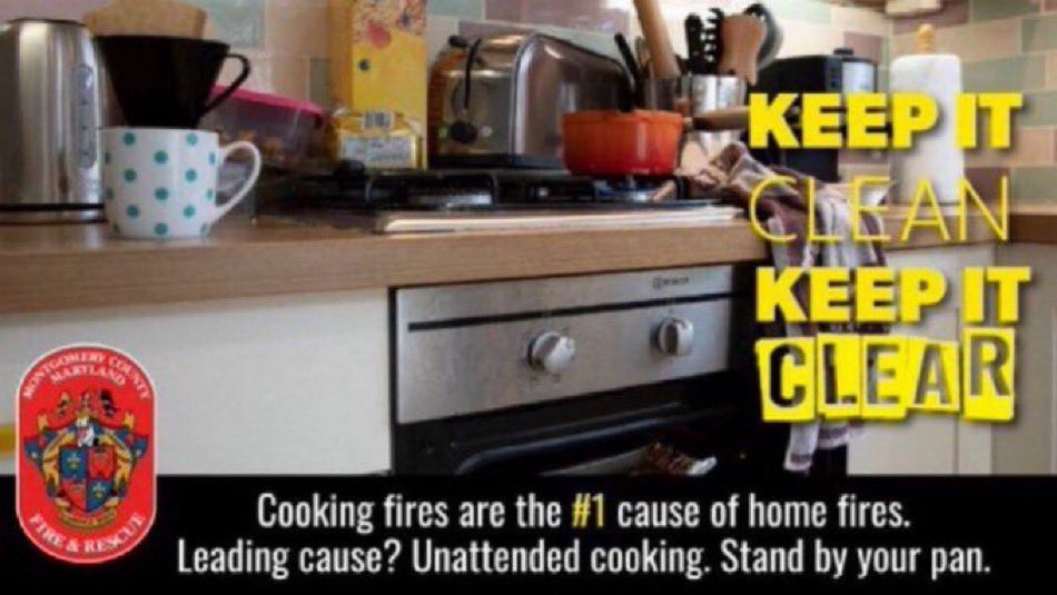 mcfrsPIO's tweet image. #DYK that unattended cooking is the #1 cause of home fires? It isn’t possible to safely cook in your kitchen if you’re NOT IN the kitchen. 

For the safety of your family &amp;amp; your home, stand by your pan &amp;amp; clear anything that can burn away from the stove top. @mcfrs #home #BeSafe