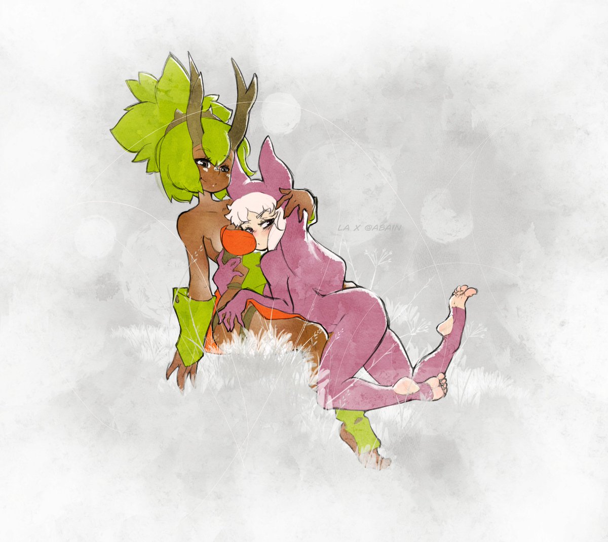 liouangeldraw's tweet image. Colored Sketch commission i did for @KouettSansLit 
°
°
°
#Sketching #amaliaxnora #wakfu