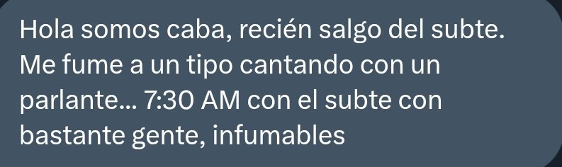 Subte con cantantes autopercibidos.
En los vagones ya no sabés si estás viajando o si te colaste a un casting… el único que no aparece es el control del @GCBA. Y de <a href="/Emova_arg/">Emova - Concesionario del Subte de Buenos Aires</a> 
<a href="/jorgemacri/">Jorge Macri</a> <a href="/basubte/">BA Subte</a> <a href="/DefensoriaCABA/">Defensoría del Pueblo CABA</a> <a href="/BAdefensa/">Direccion General y defensa al Consumidor @gbca</a> <a href="/DNDConsumidor/">Subsecretaría de Defensa del Consumidor</a>