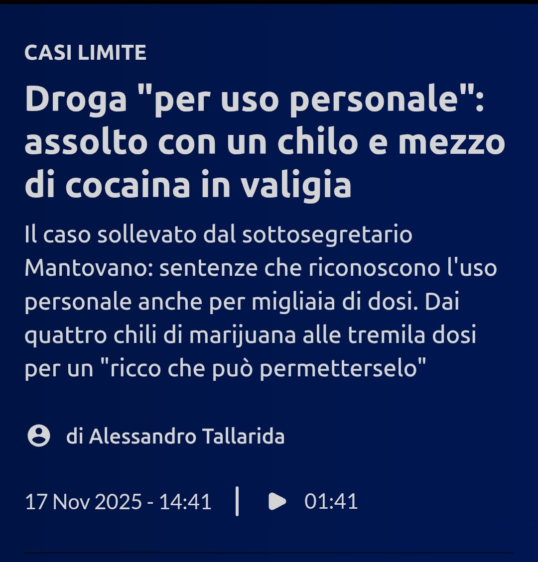 s1978_s's tweet photo. @Ignazio_LaRussa @GiorgiaMeloni @matteosalvinimi Il Veleno non è "spaccio", è Tentato Omicidio Premeditato
Chi spaccia veleno (eroina, cocaina e simili), agisce con premeditazione, non con leggerezza.
Leggi fuorvianti=conseguenze dettate dalla convenienza. https://t.co/sOvMQQGZA2