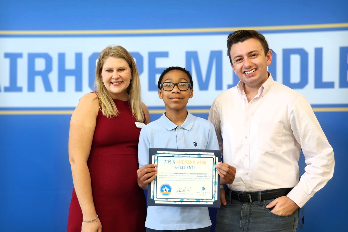 BaldwinSchools's tweet photo. OCTOBER 2025 SHINING STAR: Congratulations to Edward McKiver from Fairhope Middle School who was awarded the @BaldwinEMC October 2025 Shining Star.
#baldwinproud https://t.co/XiJ0pt0Kqn