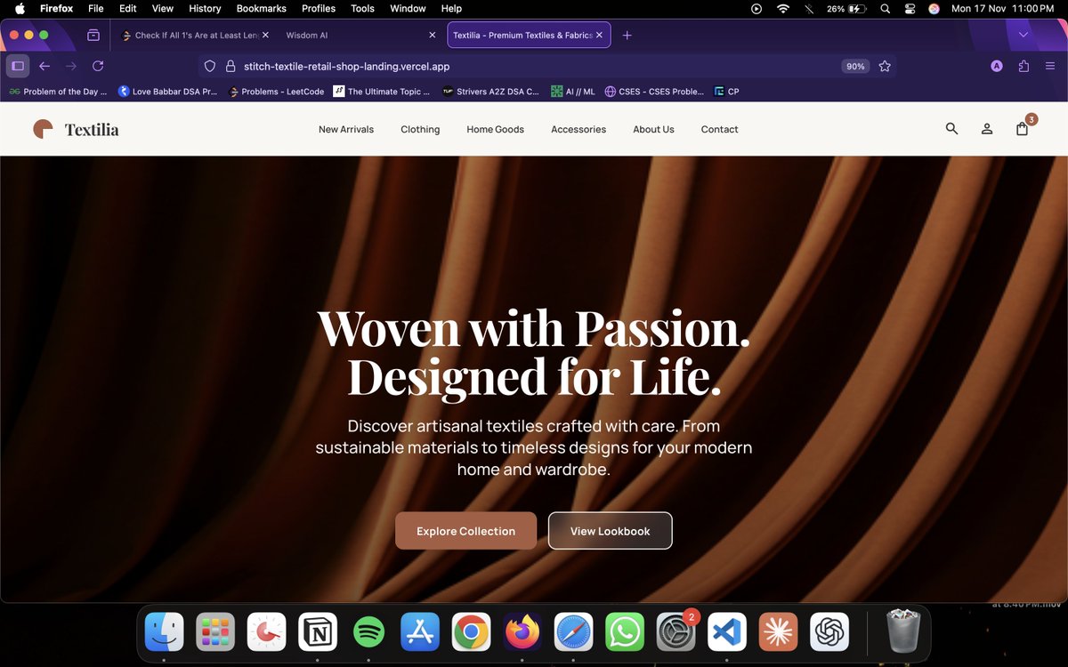 iabhishek_js's tweet image. first freelance client&apos;s demo : 
…extile-retail-shop-landing.vercel.app
