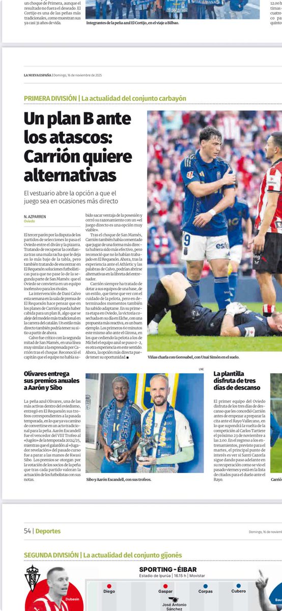 Hemos entregado los VIII Trofeos al "Jugón" y "Jugador Revelación" de la temporada 2024/25 que recayeron en los jugadores Aarón Escandell y Sibo 🏆💙

<a href="/sibo_kwasi/">Sibo Kwasi</a> <a href="/Aaronescandell/">aaron escandell</a> #Lne #RealOviedo #PAO