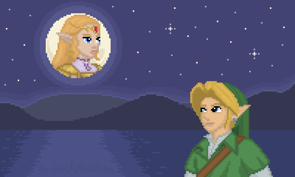 Serenade of Time: Day 2

When even just the sight of the midnight moon makes you long for her, wishing you could hold hands once more...

My second contribution to the serenade of time event on tumblr!

#pixelart #ootzelink