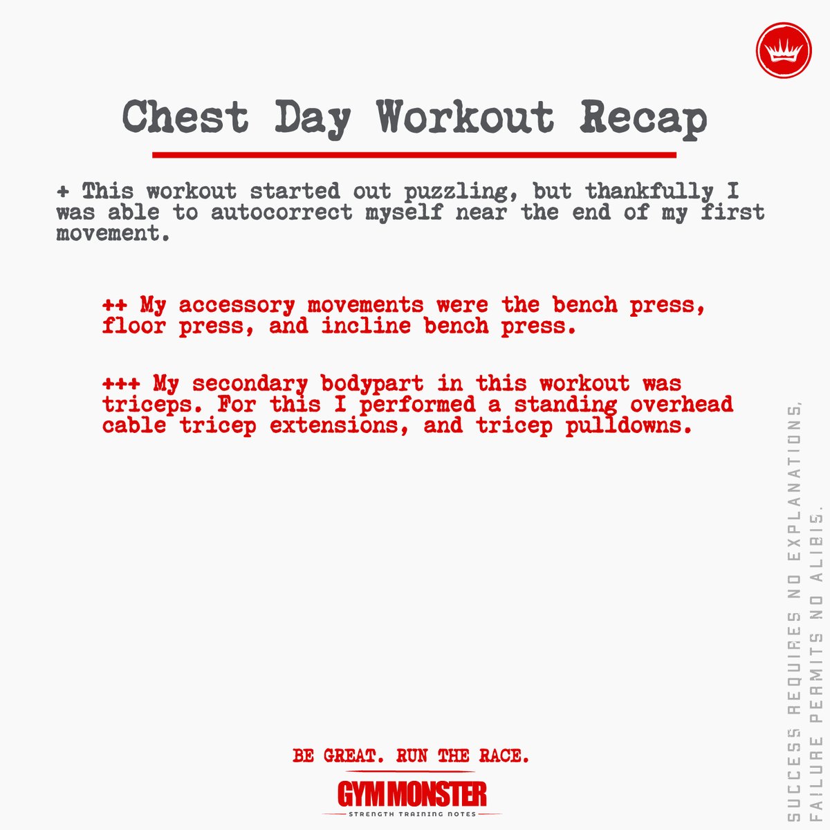 Thomas_J_Davis's tweet image. Chest Day Proof

Full Workout
Bench Press 4 x 3,2,1,1
Bench Press 3 x 2
Floor Bench 3 x 1
Incline Bench Press 3 x 8-10
Overhead Extensions 3 x 10
Tricep Pulldowns 10 x 10

Cardio
Elliptical 25 Mins

#chestworkout #benchpress #gymsky #chestday #workoutmotivation