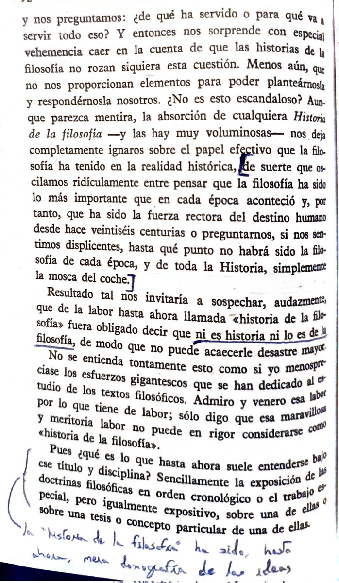 electricalecc's tweet image. Ortega, sobre las historias de la filosofía y su desconexión respecto de la historia real; y, así también, de la propia filosofía.