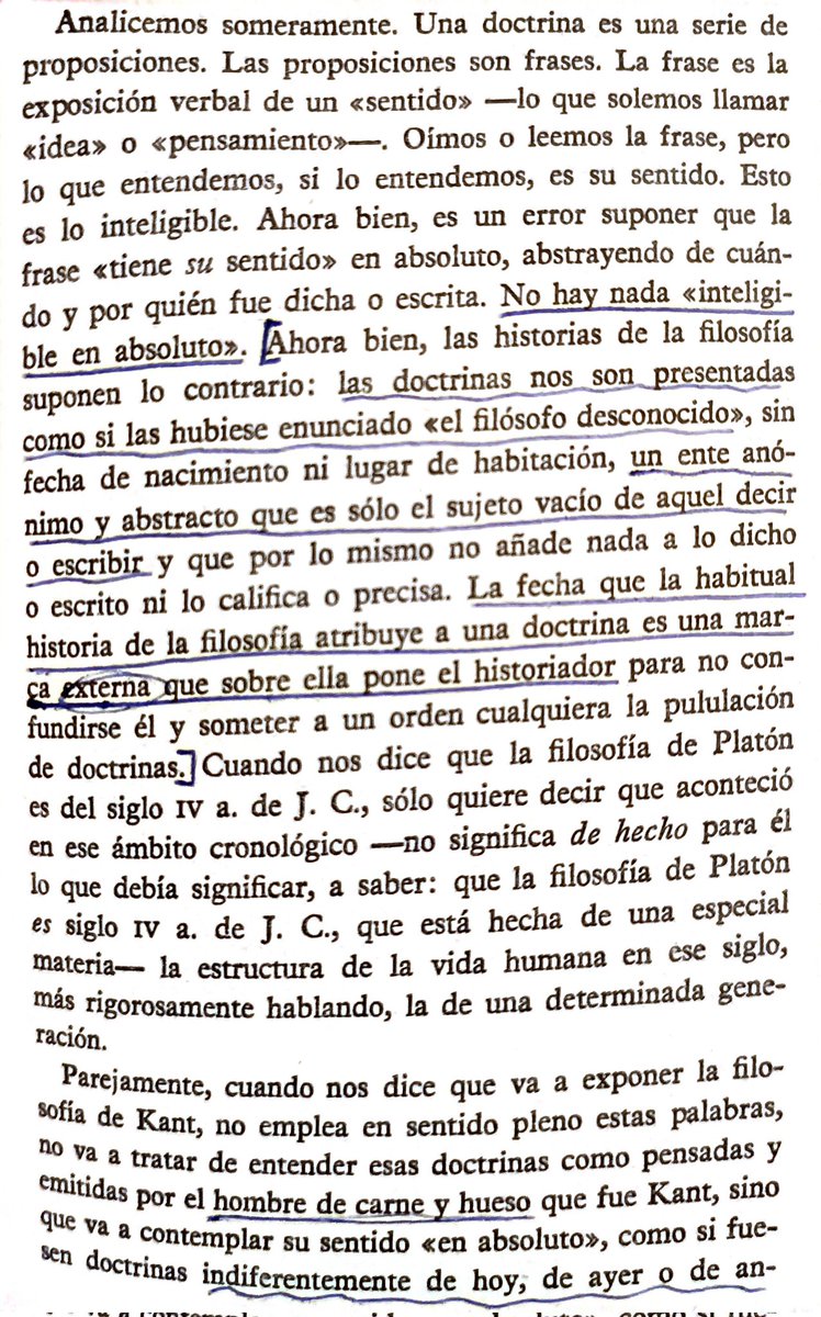 electricalecc's tweet image. Ortega, sobre las historias de la filosofía y su desconexión respecto de la historia real; y, así también, de la propia filosofía.