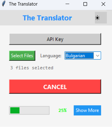 CStoimenov's tweet image. Open-sourced The Translator v4.0 – free tool for .srt subtitles &amp;amp; .json files using xAI Grok-3

Dark/light mode • cancel anytime (partial save) • live log • 1-click .exe

→ github.com/CvetelinStoime…

Stars &amp;amp; feedback welcome! @xai @grok
#Python #xAI #OpenSource