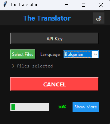 CStoimenov's tweet image. Open-sourced The Translator v4.0 – free tool for .srt subtitles &amp;amp; .json files using xAI Grok-3

Dark/light mode • cancel anytime (partial save) • live log • 1-click .exe

→ github.com/CvetelinStoime…

Stars &amp;amp; feedback welcome! @xai @grok
#Python #xAI #OpenSource
