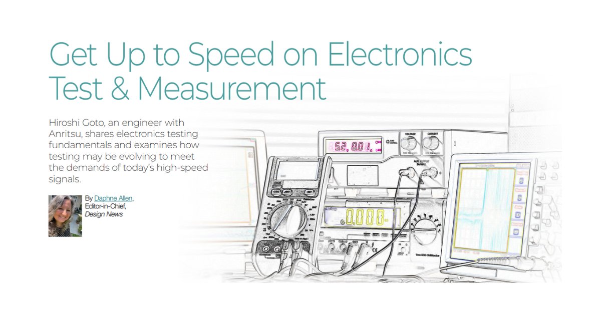 Anritsu's tweet image. Looking to keep pace with new developments in #embeddedsystems, high-speed communication, advanced electronics, and increasingly compact, #highspeeddevices?

Read this @DesignNews eBook for expert insights on proper testing strategies: bit.ly/40d2903