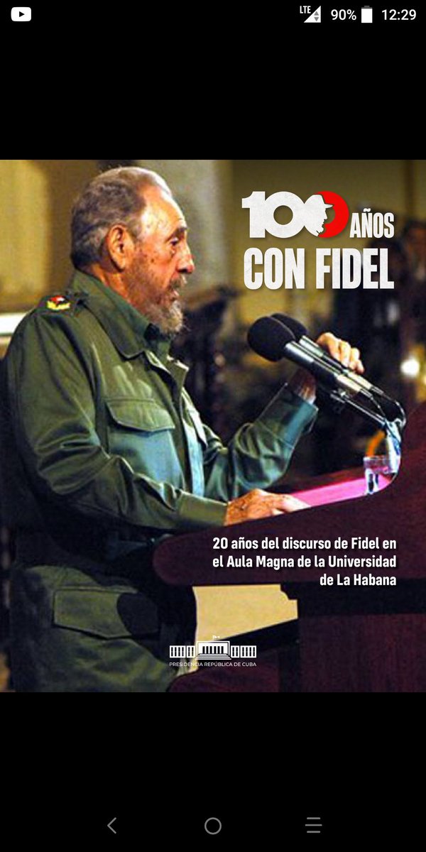 "...El ser humano es el único capaz [...] de pasar por encima de todos los instintos. [...] la naturaleza le impone los instintos, la educación impone las virtudes..."
#100AñosConFidel
#FidelPorSiempre