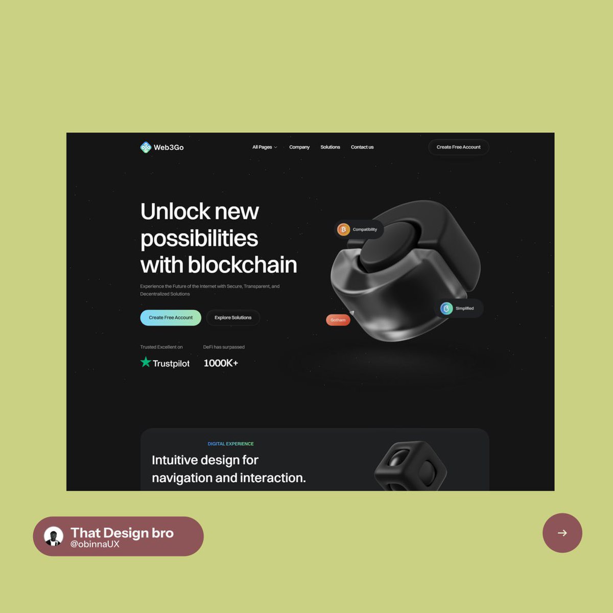 obinnaUX's tweet image. Web3 project website inspiration 🚀🚀👩‍🚀🪐

Bookmark for next time