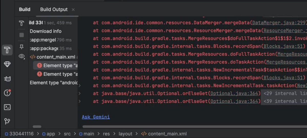 AndroidStudio's tweet image. Reduce developer downtime caused by build and sync errors → goo.gle/4n1onf8

With Gemini in Android Studio for businesses, your team can get contextual help to diagnose and resolve Gradle errors directly in the IDE, keeping projects on track.