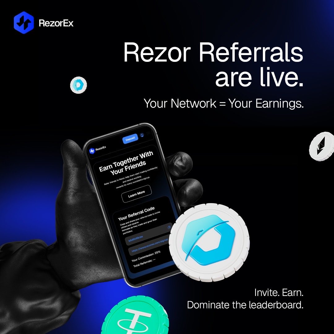 mehra_gold's tweet image. Guess what?😊
➜ RezorEx just made earning with your network a whole lot easier.
With referrals now live, users can finally share their link, invite friends, and start earning as their community grows.

➜ The setup is simple: grab your referral code, send it out, and watch your…