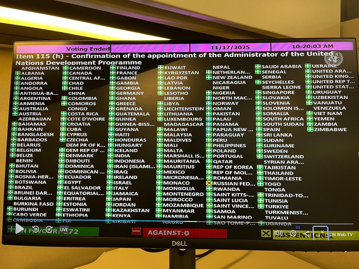 camillabruckner's tweet image. An overwhelming support in the UN General Assembly for our new UNDP Administrator @alexanderdecroo - welcome to the #UN and #UNDP from @UNDPEU and @UNinBrussels - congratulations 👏👏👏