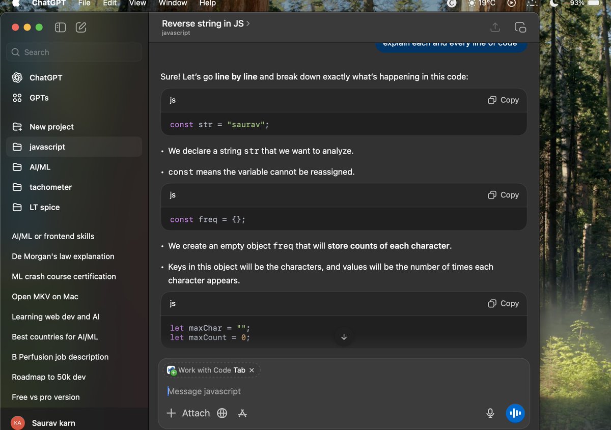 SauravK85737047's tweet image. Day 3: revised strings in javascript and practiced 10 coding snippets.
Feels like I can solve the question on myself, but get stuck in the middle, thus logic needs to be polished more.