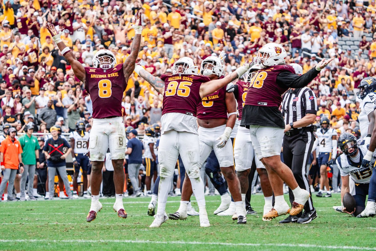 ASUFootball's tweet photo. The celly:                              The play: https://t.co/Kzm1RaXvTJ