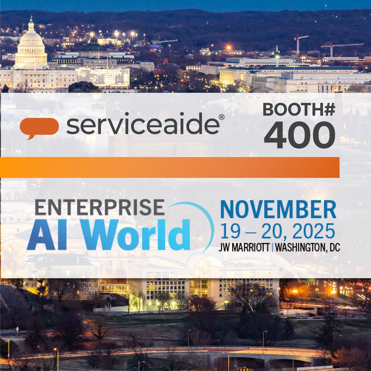 Knowledge that works for you — not against you.

Join Serviceaide at Booth #400 to see how Agentic AI powers smarter knowledge management, delivery, and compliance for the modern enterprise.

👉 Learn more and register here:lnkd.in/e2b87n_M

📍 JW Marriott, Washington D.C.