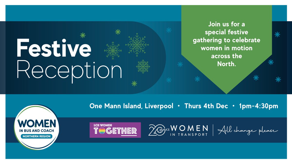 Join us in Liverpool on 4th December for a festive afternoon with <a href="/transportwm/">Women in Transport</a> and <a href="/LpoolCityRegion/">Liverpool City Region</a> Women TogetHER 🌟

Hear inspiring women shaping bus, rail &amp; ferry across the North.
🎟️ Free but limited, book by 24th Nov 👇
shorturl.at/Kj04b

#WomeninTransport #WiBCNorth