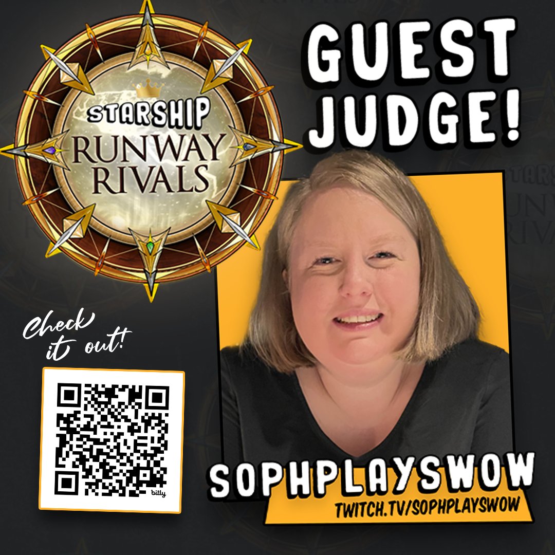 Introducing the one and only: @sophplayswow_118! 🎉

Second of our wonderful guest judges for this year's #runwayrivals! Soph is a streamer and self titled Warcraft enjoyer, check her out below 

Instagram: instagram.com/sophplayswow_1…

We are Starship 🌈
discord.gg/starshipeu