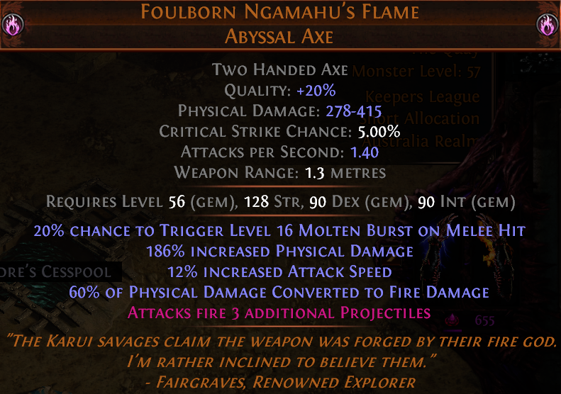 MathilExists's tweet image. Online and having a crack at this thing as a Sabo with budget Nimi return proj WARD STACK to do big chaos dam with Molten Zenith. So far so good, hope this one turns out big.