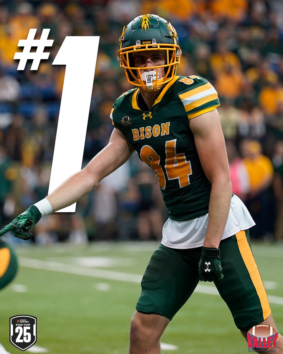 ValleyFootball's tweet photo. Still on top 👑
@NDSUfootball sits at No. 1️⃣ in the polls 🔥
#ValleyFootball x #FCS x #StatsPerformFCSTop25 x
@WeAreAFCA x @OptaAnalystFCS x @NDSUathletics https://t.co/puogiwTHWs