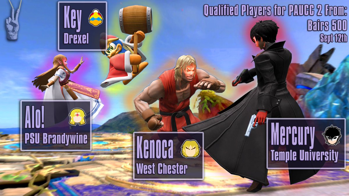 Congratulations to the players who qualified for the PAUCC 2 finals from Bairs 500:
<a href="/AloZelda/">Alo!</a> 
Kenoca
<a href="/MercuryMenace/">Merc</a> 
<a href="/KeyDedede/">Key The Dedede</a>