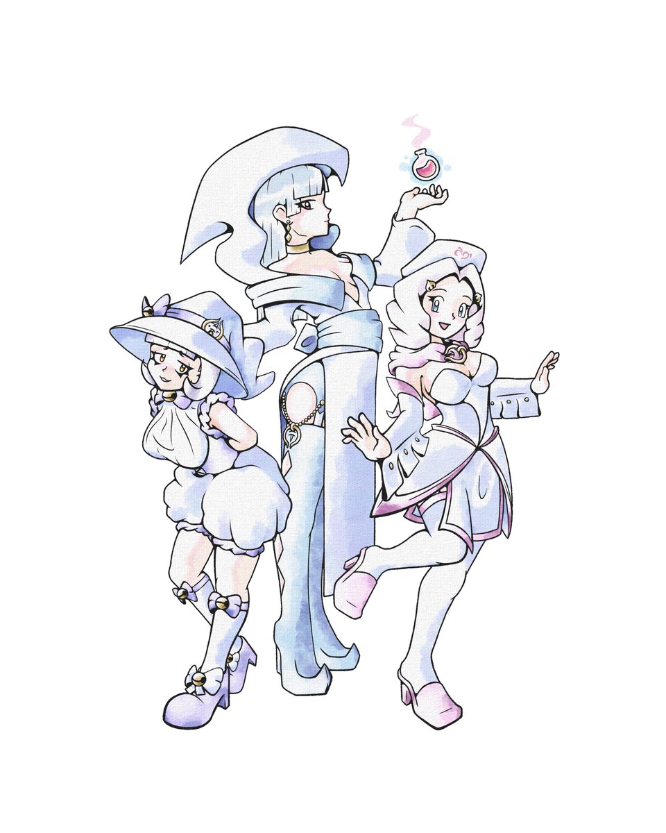 CowboyBumbiss's tweet photo. Not quite a #redraw, but the posing is a loose reference to this debut art. Some similar but more exaggerated demeanors, wouldn't you say?
#dragonyhm #dgy #whitewitches #witches #characterdesign https://t.co/IkXfRE5XSn