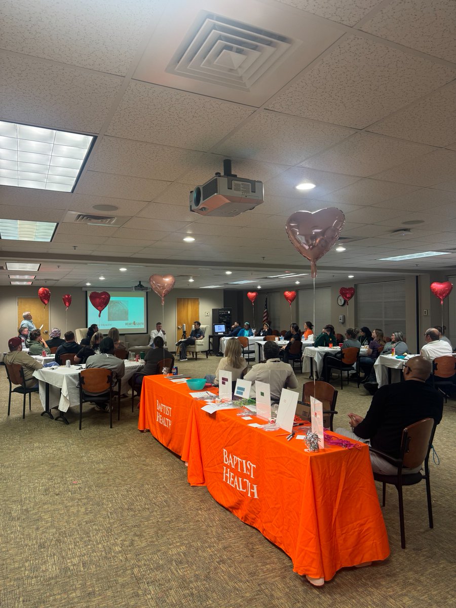 Team members at Baptist Health Shelby Hospital enjoyed a Cardiovascular Sip &amp; Learn, featuring a panel of experts who shared insights on STEMI—a serious heart attack caused by a total blockage of a coronary artery—and how quick action saves lives.🧡

#CardioCare #BaptistHealth
