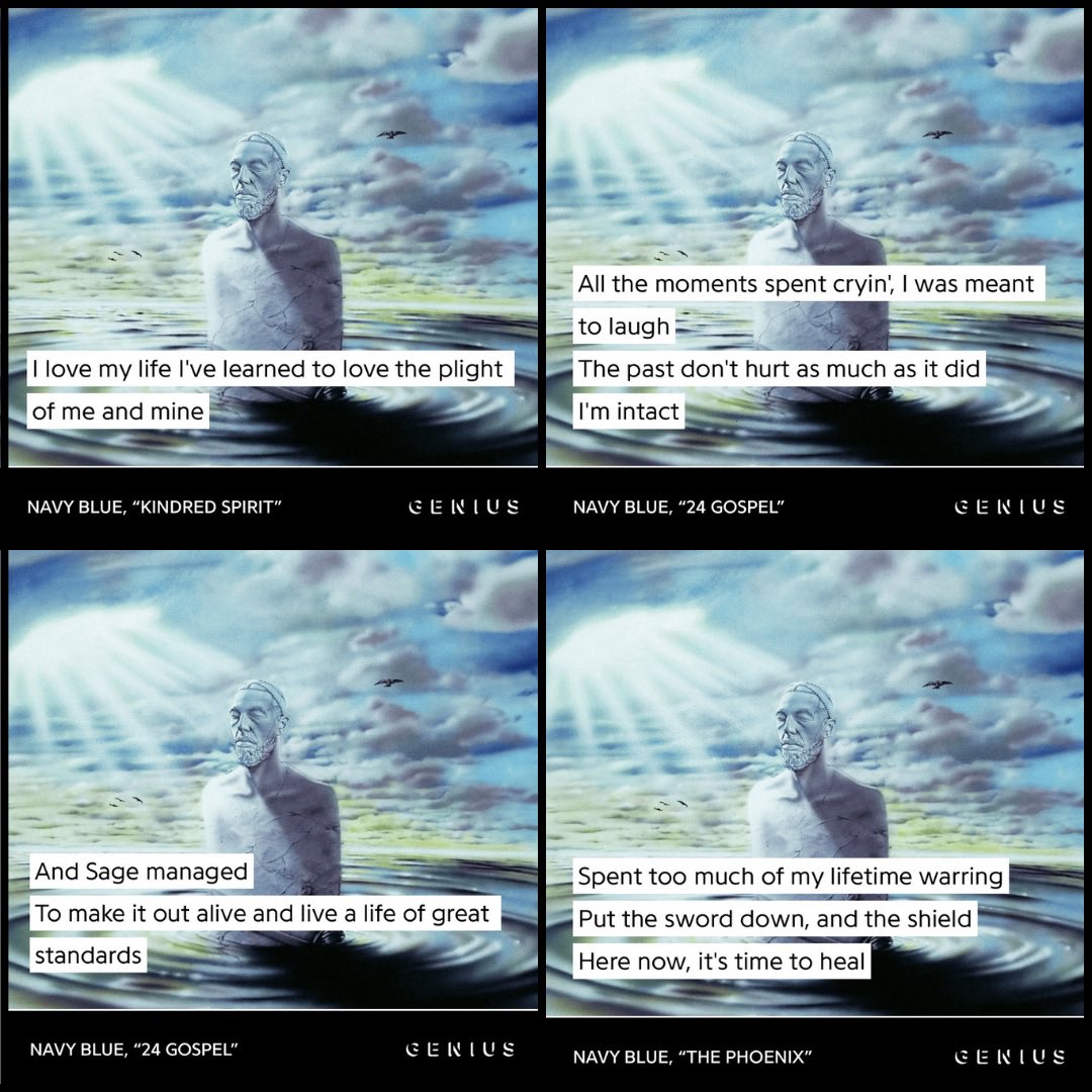 This new Navy Blue album feels like therapy. So many life gems in here. Can’t recommend this project enough.

16 songs, 43 minutes, 1 feature: Earl Sweatshirt, and pure poetry in every single line. Another album recommendation for y’all!