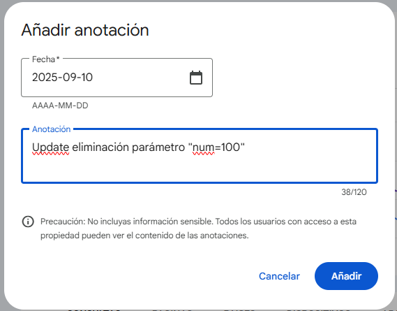 Por fin podemos añadir anotaciones en Search Console!! 🥳🥳🥳
