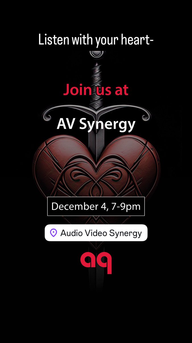 Not just another listening event.
Tell us your song — and the story behind it.
Then hear it like never before, on a system that feels.

<a href="/AudioVideoSyner/">Audio Video Synergy</a> @Audioquest

🗓 Dec 4 – Clinton, NJ
🎧 RSVP + Submit yours: 

audiovideosynergy.com/nj-audiophile-…

#HIFI #Audiophile #ClintonNJ