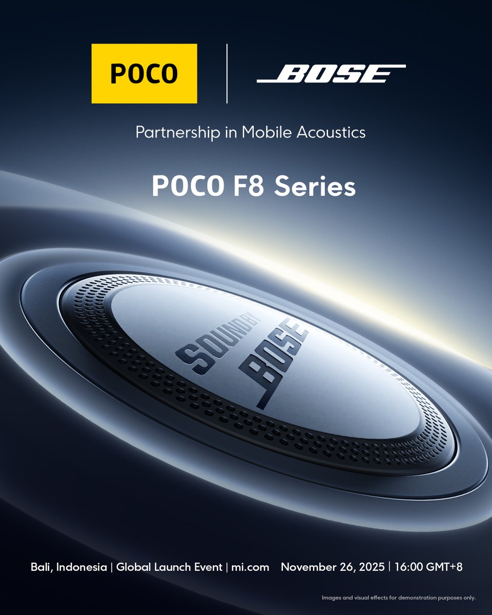 ayansonunigam's tweet image. POCO F8 Series : Sound by BOSE 

#POCO #POCOF8Pro #POCOF8Ultra
