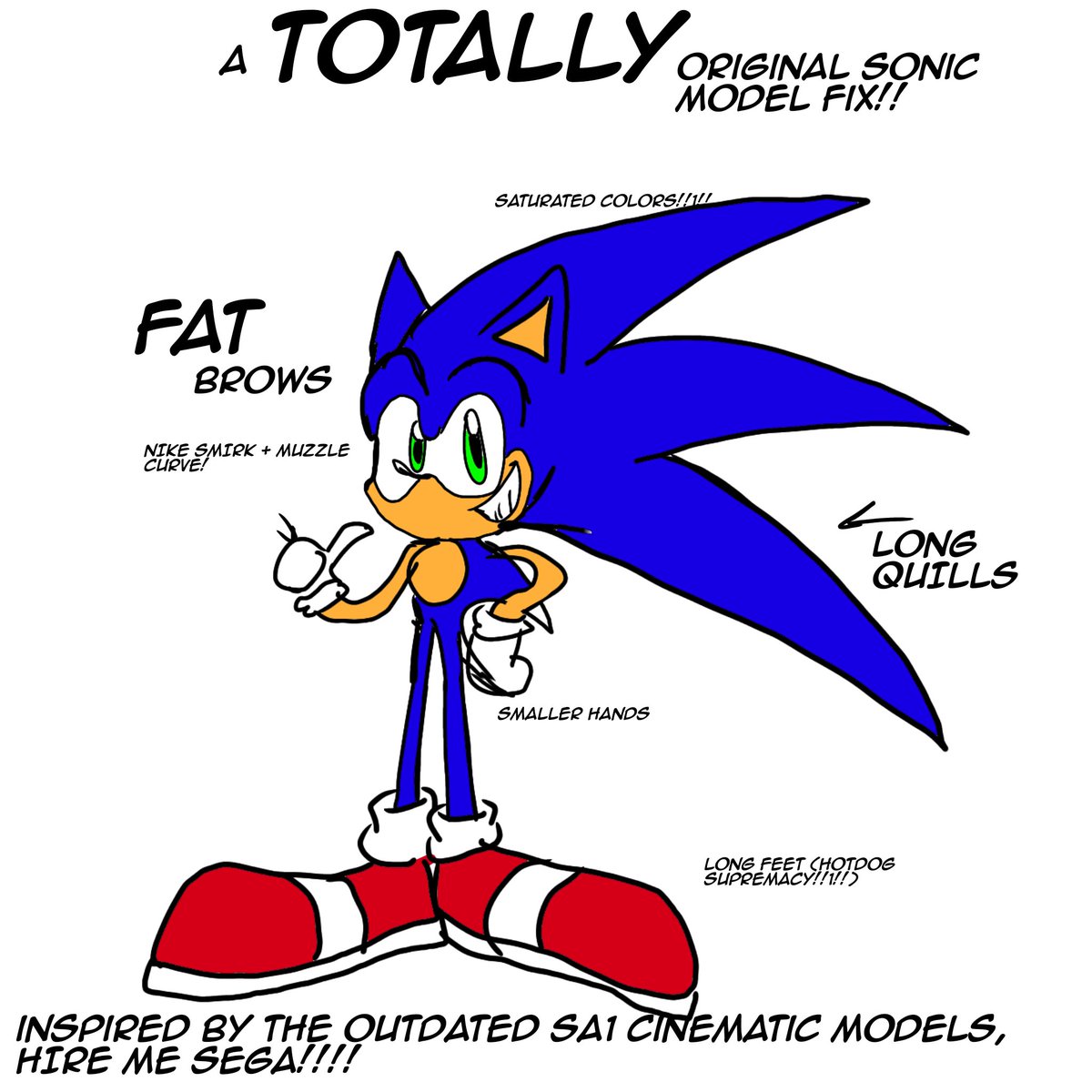 front_ray's tweet image. Check it out guys, my totally original Sonic model!!!1!!1!!