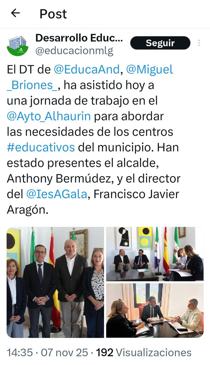 Hoy <a href="/CCOOEnseMalaga/">CCOOEnseñanzaMálaga</a>
defendiendo una FP d calidad en <a href="/iesantoniogala/">IES Antonio Gala</a> #AlhaurinelGrande.
Esperemos q en la reunión del Sr. <a href="/Miguel_Briones_/">Miguel Briones</a>  d la <a href="/educacionmlg/">Desarrollo Educativo Málaga</a> con <a href="/Ayto_Alhaurin/">Ayuntamiento de Alhaurín el Grande</a> tomasen nota d las carencias d los talleres para informar a <a href="/EducaAnd/">Consejería Desarrollo Educativo y FP</a>. No ➕️ privatización d la #FP