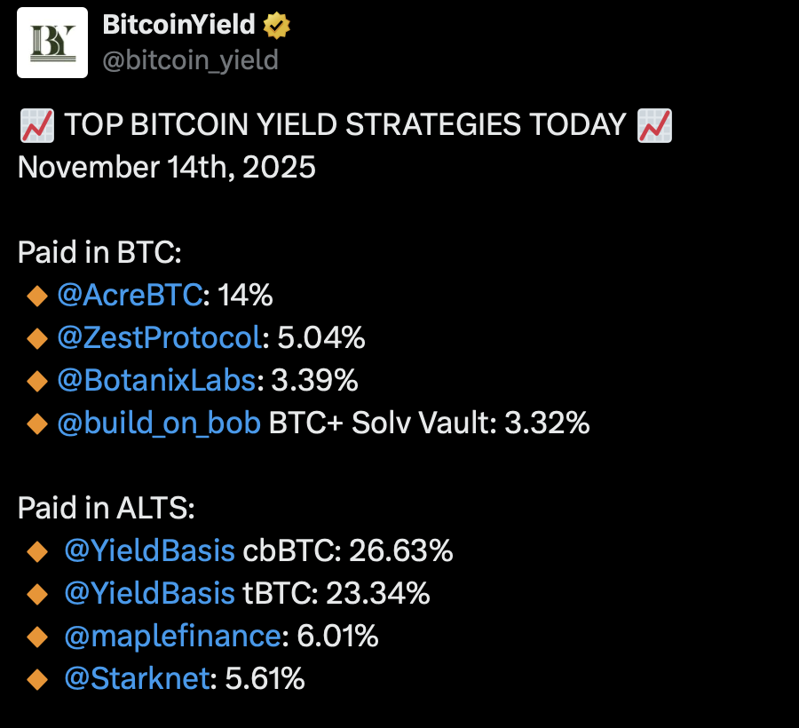 ZestProtocol's tweet image. worth remembering that zest continues to sit firmly in the top 3 protocols for btc yield.