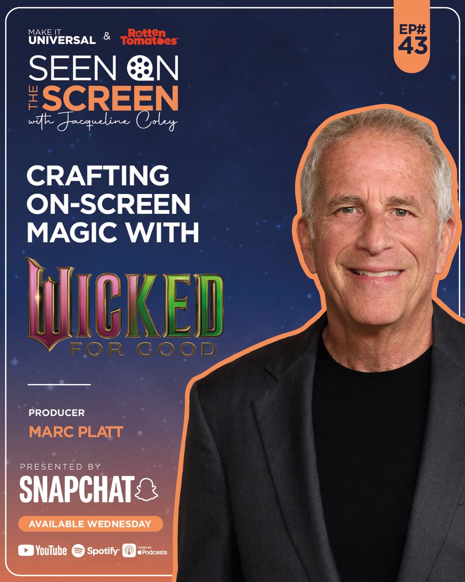 This week's episode is positively thrillifying! Producer Marc Platt joins Jacqueline Coley to chat Wicked, working with visionary directors, and adapting beloved stories into cultural touchstones. Seen on the Screen is out Wednesday! #MakeItUniversal