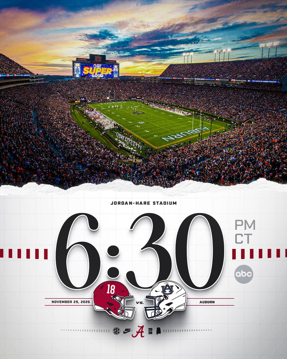 AlabamaFTBL's tweet image. The Iron Bowl.