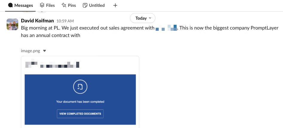 imjaredz's tweet image. Bigger and bigger enterprise companies are using PromptLayer

More teammates prompting -&amp;gt; more need for organization and rigor

Very exciting. Get yourself a cracked sales guy like David 🍰