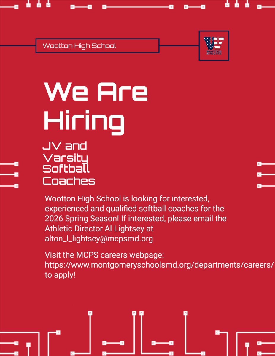 Looking for qualified jv and varsity softball coaches for the spring 2026 season! Roll Pats!