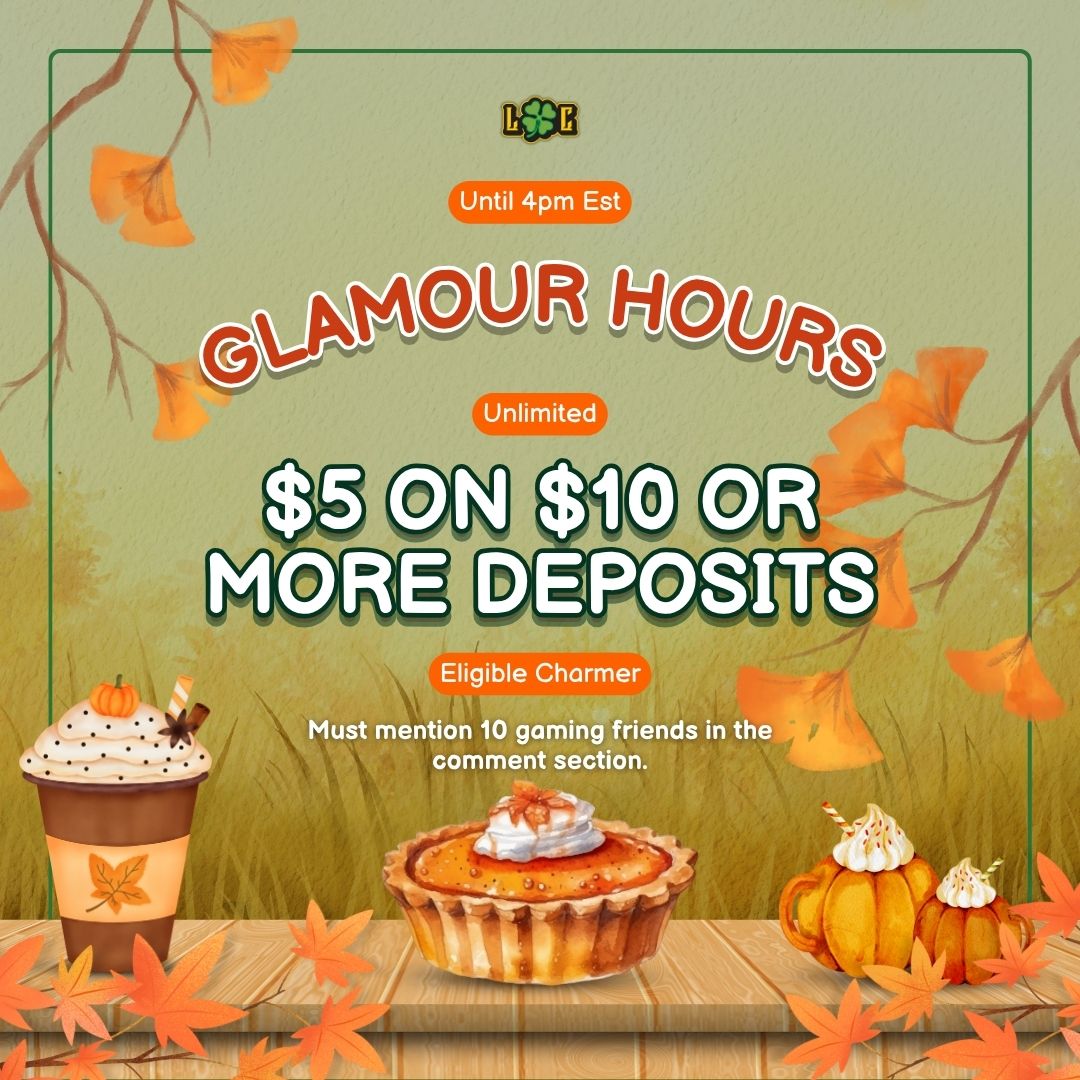 Lucky_Charmers_'s tweet image. 🍁 Fall into Fun! 🍂
HAPPY HOUR ALERT! 🎉
UNLIMITED $5 on $10+ deposits for eligible Charmers only! 🍂✨
Hurry before the leaves settle! 🍁💨
#FallFun #HappyHour #CharmersOnly #AutumnVibes #CashBonus #DepositAndWin #🍁🍂
